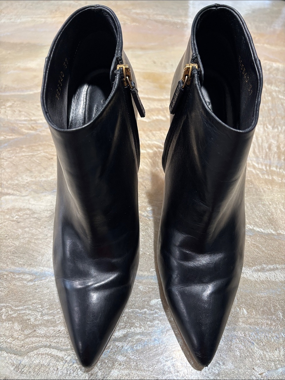 Gucci Ankle Heels Black Fashion Booties Women’s Shoes Size USA 6.5 / EUR 37